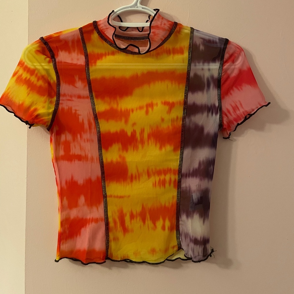 Brand new neverworn multicolour mesh top